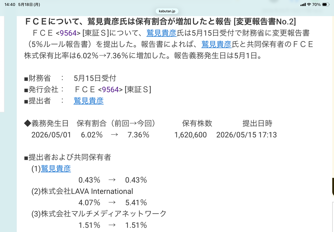 相談ページ 株)FCE【9564】：掲示板 - Yahoo!ファイナンス