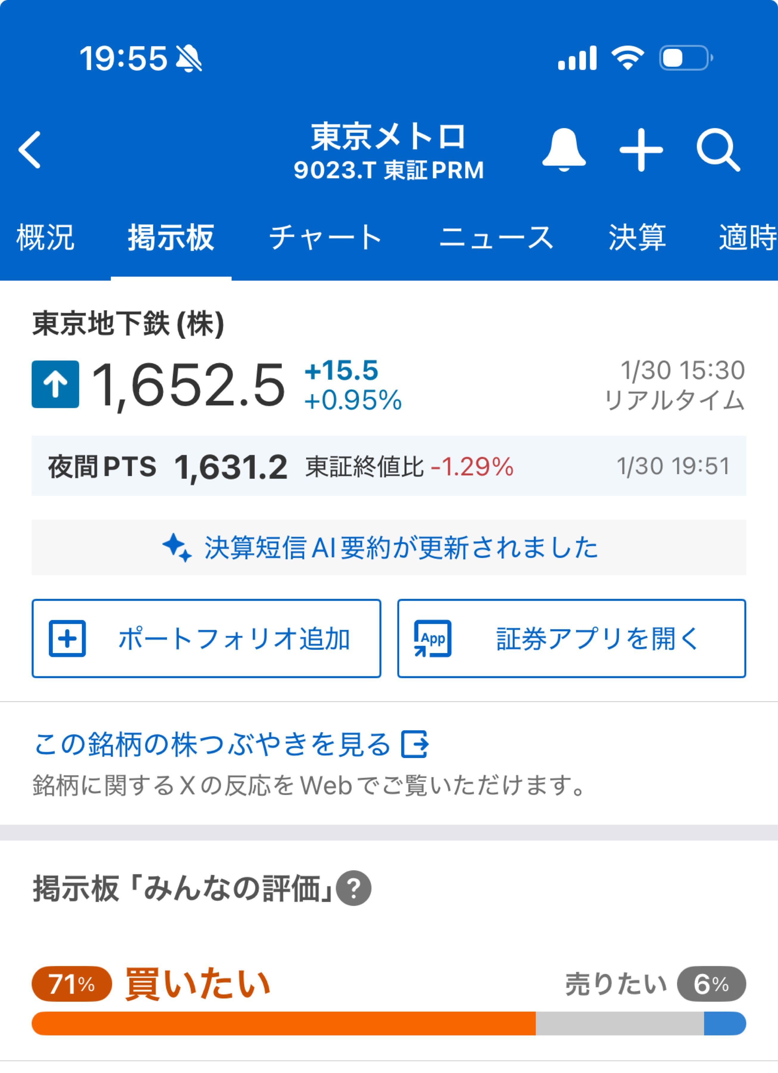 東京地下鉄(株)【9023】：掲示板 - Yahoo!ファイナンス