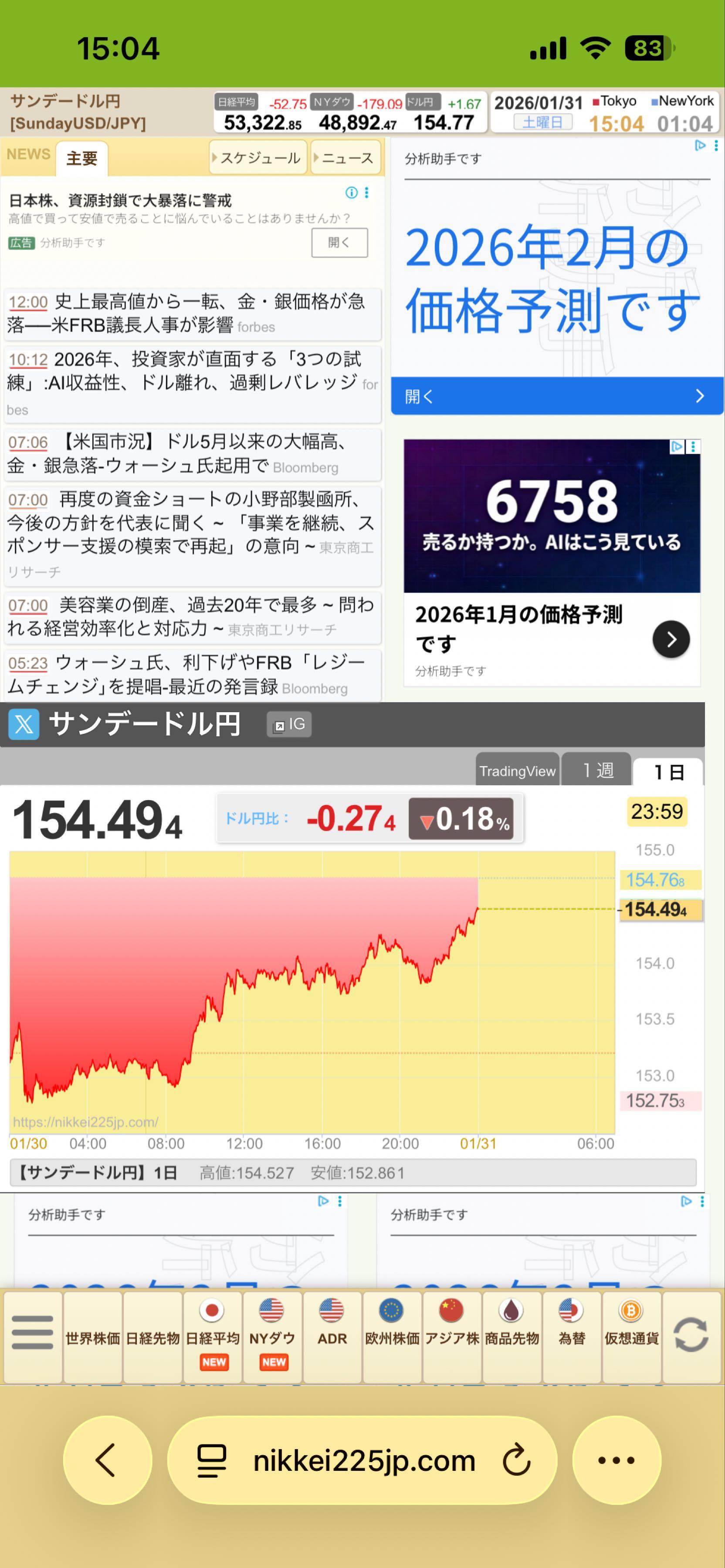 No.10421220 これは下がってる - アメリカ ドル / 日本 円【usdjpy】の掲示板 2026/01/31〜 - FX、為替掲示板 -  Yahoo!ファイナンス