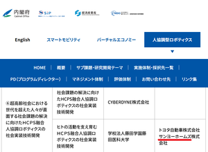 サンヨーホームズ(株)【1420】 「研究開発テーマ」 超高齢社会における世代を超えた人々が直面する社会課題の解決に向けたHCPS融合人協調ロボティクスの社会実装技術開発 「プロジェクト名」 ヒトの活動を支え育むHCPS融合人協調ロボティクスの社会実装技術開発 「研究開発責任者」 学校法人藤田学園藤田医科大学 「共同研究機関」 トヨタ自動車株式会社 サンヨーホームズ株式会社