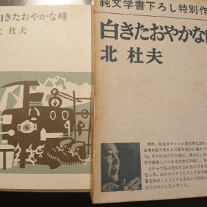 僕の夢、君の思考 イツキさん お元気ですか？ 実家の亡くなった父の書棚で懐かしい本を見付けました。 私にとって初めての「北 杜夫」        白きたおやかな峰 カバーの背表紙が日焼けして茶色くなって しまいました。 もう一回読もうかな(*^^*)