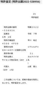Caルナで最後 情報が早い 日本における特許査定 結果