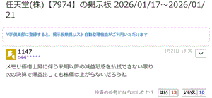 任天堂(株)【7974】 たしかに自分も決算でも株価上がらんとは言ってたけど ここまで下がるとはねぇ