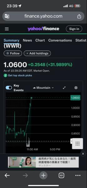 ウェストウォーター・リソーシズ【WWR】 ➕31%🥰