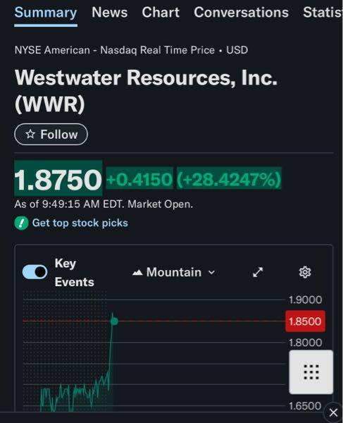 ウェストウォーター・リソーシズ【WWR】 おーー!!!!