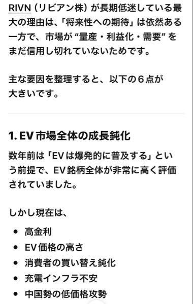 リヴィアン・オートモーティブ【RIVN】 端的に言えば
