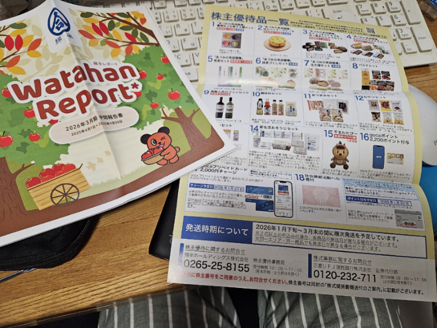 綿半ホールディングス(株)【3199】 来た来た! もちろん今回もgoca プリペイド2000円×2頂きます(*^-゜)vThanks!