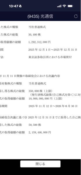 (株)光通信【9435】 つ