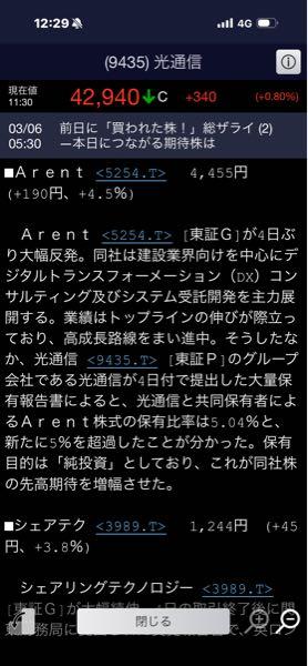 (株)光通信【9435】 つ