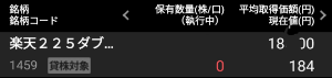 楽天 ETF-日経ダブルインバース指数連動型【1459】 お疲れ様でした✨ またよろしくお願いします😊