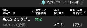 楽天 ETF-日経ダブルインバース指数連動型【1459】 なんか通知来た😆😆 ラッキー