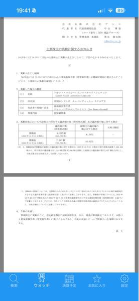 (株)アシロ【7378】 会社から主要株主異動のIRが出た。  AVI既に10%以上取得