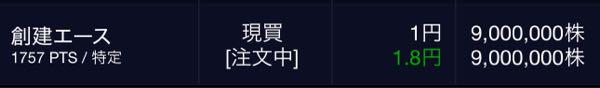 (株)創建エース【1757】 買えなかったね。