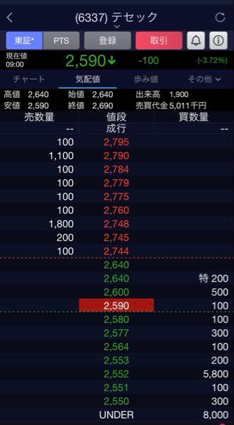 (株)テセック【6337】 なんだこれ、板どうなってんだよ