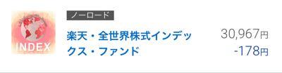 楽天・全世界株式インデックス・ファンド【9I311179】 😮