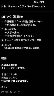 (株)チャーム・ケア・コーポレーション【6062】 _&phi;(･_･AI