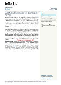 (株)ヘリオス【4593】 せっかくなので再掲 ジェフリーズ || Healios (4593) AND Medical が Healios を提訴するも、当方の見解に変更なし Healios は、培養上清製造研究における協力企業である AND Medical が、契約履行の遅延に関連して 1 億 2,000 万円を求める訴訟を提起したことを公表しました。 株価は最大 13% 下落しましたが、本件報告書では、この紛争が未解決であることや他の潜在的な供給元が存在することから、過剰反応と見なしています。アナリストらはまた、Healios の株式価値は主に MultiStem によって駆動されている点を強調しており、当方のポジティブな見解は変わりません。 1 億 2,000 万円の請求額は、AND Medical から既受領済みの 6,000 万円の契約金および 6,000 万円のマイルストーン支払いに一致しており、残りの 6,000 万円のマイルストーンおよび 4 億 2,000 万円の供給契約の放棄の可能性を超える追加の直接的な財務損失は生じないことを示唆しています。 Healios はすでに代替の培養上清供給元との協議を進めており、神戸施設での事前確認により、社内製造設備の準備が整っていることが確認されており、今後の契約がこの事業を代替できるとの期待を裏付けています。 BUY / ¥710 Jefferies || Healios (4593) AND Medical Sues Healios, but No Change to Our View Healios disclosed that AND Medical, its collaborator on culture supernatant manufacturing research, has filed a lawsuit seeking ¥120mn related to delays in fulfilling their agreement. The share price fell as much as 13%, but the report views this as an overreaction because the dispute is unresolved and other potential suppliers exist. The analysts also stress that Healios’ equity value is driven primarily by MultiStem, so their positive stance remains unchanged. The ¥120mn claim matches the ¥60mn contract payment and ¥60mn milestone payment already received from AND Medical, implying no additional direct financial loss beyond a possible forfeiture of the remaining ¥60mn milestone and a ¥420mn supply contract. Healios is already talking with alternative culture supernatant suppliers, and prior checks at its Kobe facility confirmed preparation of in‑house manufacturing equipment, supporting expectations that future agreements can replace this business. BUY / ¥710 レーティング710のジェフリーズは狼狽売り乙と判断 投資判断は各々しっかりな