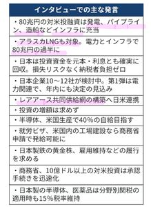 好業績かつ割安な銘柄を みつけて お互いに紹介し合う 掲示板 日米首脳会談を "きっかけ（catalyst）" とした【アラスカLNG開発】の千代田化工建設 の株価上昇への "賭け" は "当たり" だったようです!  【「日本の80兆円投資、米インフラに」ラトニック米商務長官インタビュー】 2025年10月27日 20:00 日経電子版 ラトニック氏は…アラスカ州での液化天然ガス（LNG）開発プロジェクトも対象事業になるとの見方を示した。「巨大事業だが、日本が参加すればLNGを引き取る権利を得ることになり、エネルギー面で自立できる」と述べた。5500億ドルの過半は電力事業とエネルギー開発に充てられる可能性があるとも指摘した。