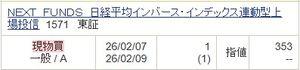 (NEXT FUNDS)日経平均インバース上場投信【1571】 想定通り自民党の圧勝ですので織り込んでいない投機筋の歴史的高値買いを狙い今朝の気配値で売却しても利益の生じる価格からインバース買いを狙います。 9時25分くらいにここで狙えるとみました。