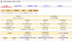 ＥＮＥＯＳホールディングス(株)【5020】 第三四半期の決算発表は、2月13日のようです。 どんな決算になっているのか楽しみです。