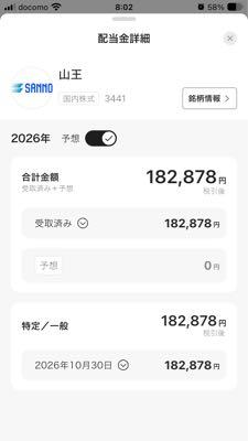(株)山王【3441】 配当あざす 元気出るね
