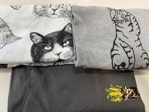 雑談のみの部屋 フェリシモ(3396)猫部で、頼んでたの届きました。 左上=着るバスタオル、右上=おうち用のワンピース、下=仕事用の六分袖シャツです😊 大阪や東京健診の時など、猫部のお店があったら寄ったことありますが、お取り寄せは初めてです。