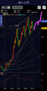 アメリカ ドル / 日本 円【usdjpy】 仮想通貨で関税回避して、ドル円がこんなチャートになって日経平均5万くらいいく可能性はありますか?
