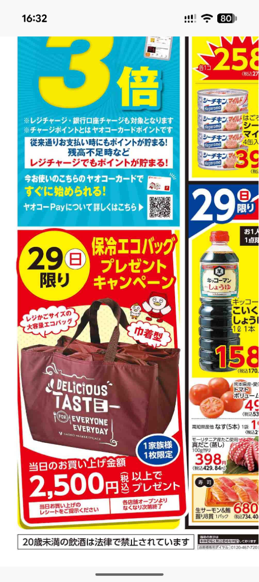 (株)ブルーゾーンホールディングス【417A】 ヤオコーエコバッグをGETしました✨