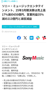 (株)ＫｅｙＨｏｌｄｅｒ【4712】 乃木坂の当期純利益利益は-15%だからソニーミュージックの-46%はデカ過ぎる 2024年度にあった出来事としては日向坂46のひなたフェス2024の大赤字（スタンドがほぼ埋まらない、会場周辺の設営費がハカかかるライブ）やソニーミュージックが直接開発した日向坂46とふしぎの図書室のサービス終了に伴う減損はあったけど、せいぜい数億円単位 100億円以上も利益が飛ぶのはおかしい