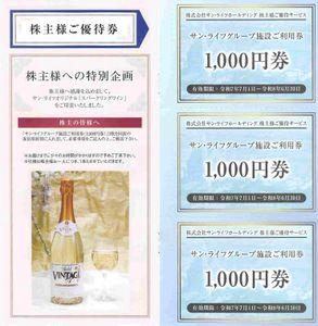 (株)サン・ライフホールディング【7040】 【　優待”案内”　到着　】　(100株)　サン・ライフオリジナル「スパークリングワイン」　他　ー