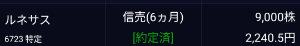 ルネサスエレクトロニクス(株)【6723】 ここは信用してないので空売り売り浴びせといた