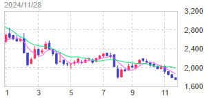 (株)サンクゼール【2937】 【　1年前(2024年) 11/28　】　日経終値38,349円の日。　100株　1,744円買い。　少し含み損ですが、半年以上継続保有の優待楽しみに、長期保有予定　ー。