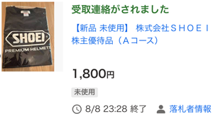 (株)SHOEI【7839】 人前で着るのは勇気いるけど、QUOカード1,000円よりは値打ちあるみたい