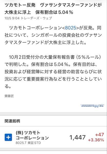 (株)ツカモトコーポレーション【8025】 PBR1倍は行くでしょ。