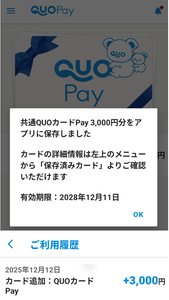 (株)オークファン【3674】 【 株主優待 到着 】 (500株 継続保有1年未満) 3,000円分QUOカードPay ー。