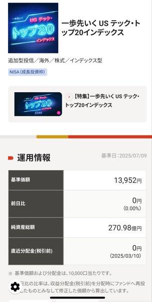 一歩先いく US テック・トップ20インデックス【04314243