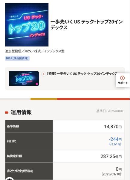 一歩先いく US テック・トップ20インデックス【04314243