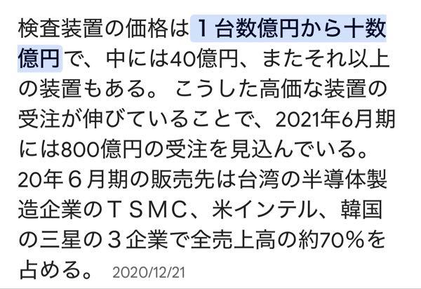 ウインテスト(株)【6721】 検査装置1台数億もするらしいですね笑 大手が受注してるので数台うれてるかもですね すごい思惑相場ですね あっというまに4桁いく内容だと思います笑